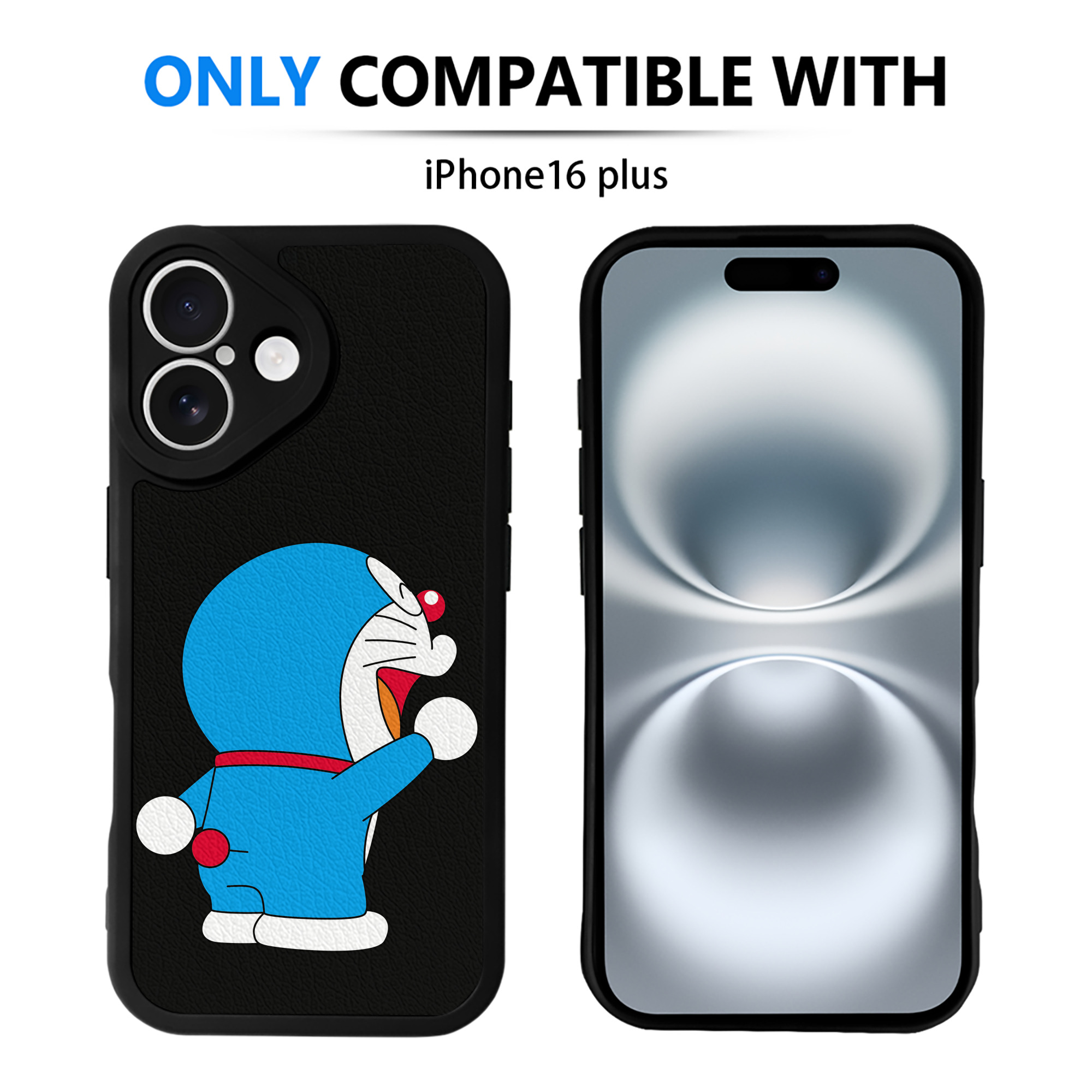 （画像用） ドラえもん Doraemon 【iPhone 16シリーズ対応】シリコンスマホケース（レザー調） 材質：シリコン